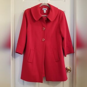 Carmen  Marc Valvo Red Front Pockets Coat